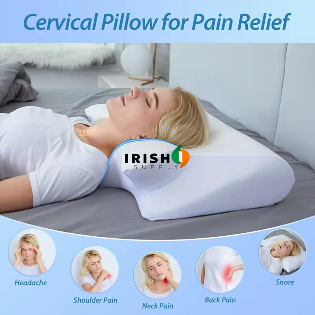 Cervical Pillow Ergonomic Memory Foam Neck Support For Side Sleepers Pain Relief With Contoured Shape And Breathable Cover - Image 6