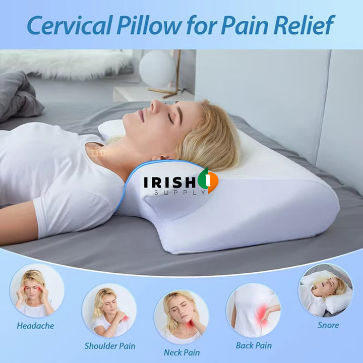 Cervical Pillow Ergonomic Memory Foam Neck Support For Side Sleepers Pain Relief With Contoured Shape And Breathable Cover - Image 6