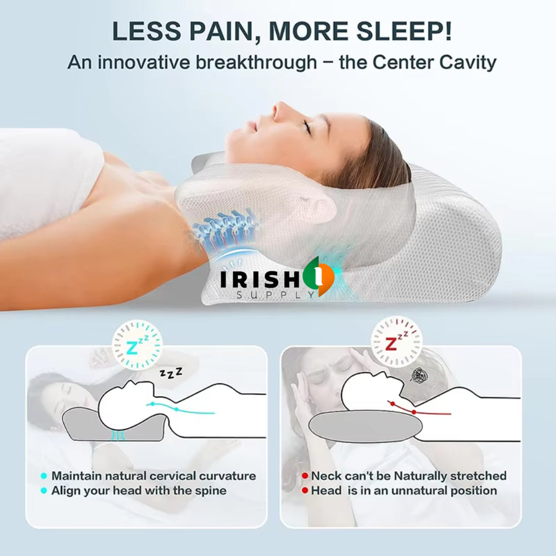 Cervical Pillow Ergonomic Memory Foam Neck Support For Side Sleepers Pain Relief With Contoured Shape And Breathable Cover - Image 4