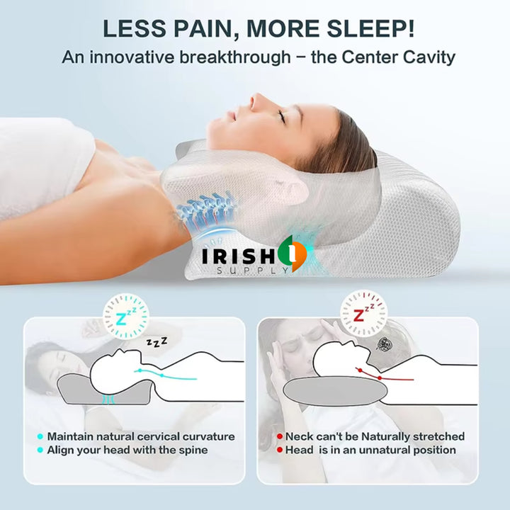 Cervical Pillow Ergonomic Memory Foam Neck Support For Side Sleepers Pain Relief With Contoured Shape And Breathable Cover - Image 4