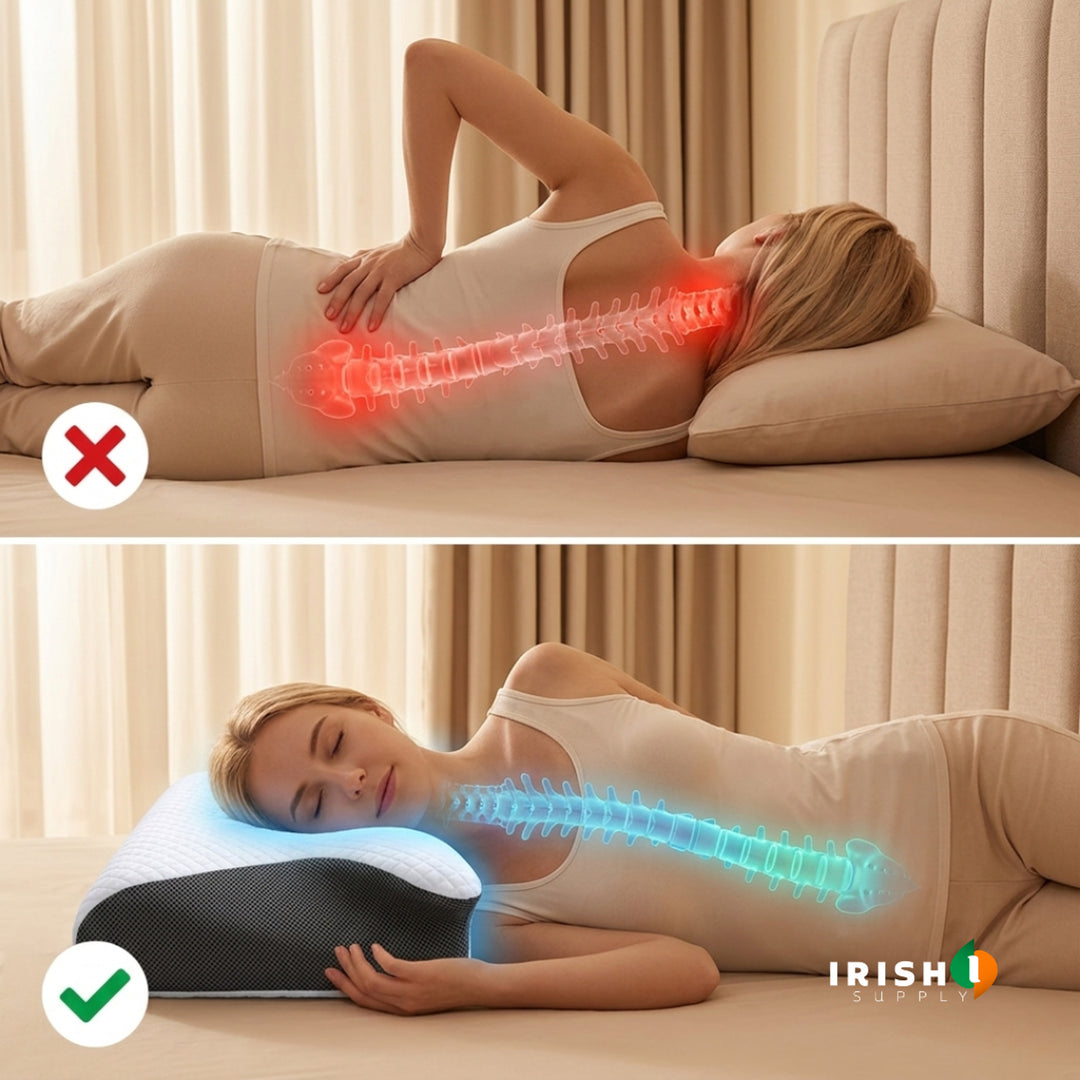 Cervical Pillow Ergonomic Memory Foam Neck Support For Side Sleepers Pain Relief With Contoured Shape And Breathable Cover - Image 2