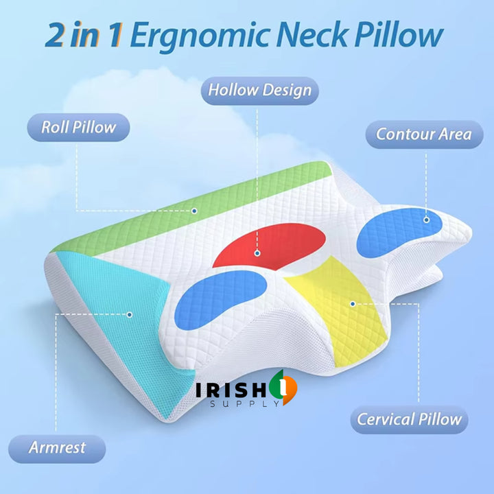 Cervical Pillow Ergonomic Memory Foam Neck Support For Side Sleepers Pain Relief With Contoured Shape And Breathable Cover - Image 8