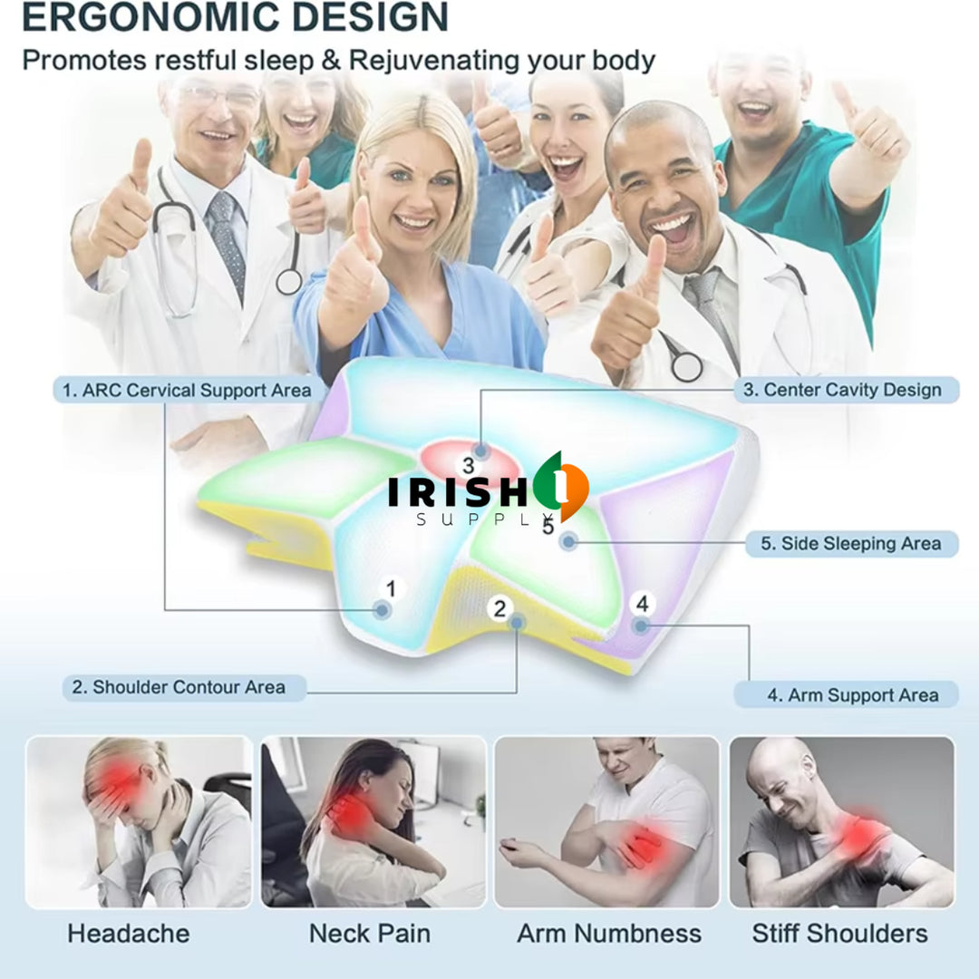 Cervical Pillow Ergonomic Memory Foam Neck Support For Side Sleepers Pain Relief With Contoured Shape And Breathable Cover - Image 5