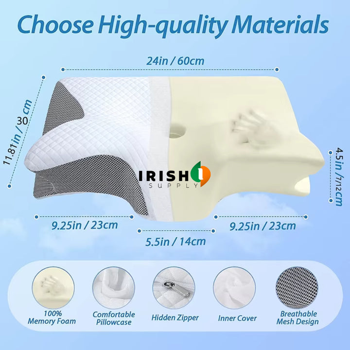 Cervical Pillow Ergonomic Memory Foam Neck Support For Side Sleepers Pain Relief With Contoured Shape And Breathable Cover - Image 7