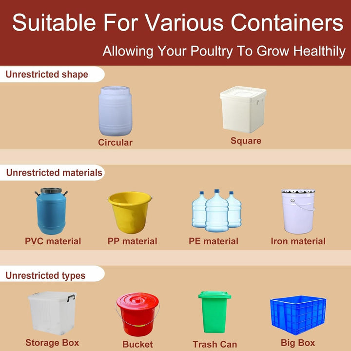 Chicken Waterer Cups Automatic Water Refill Plastic Drinking 12 Pack Poultry - Image 6