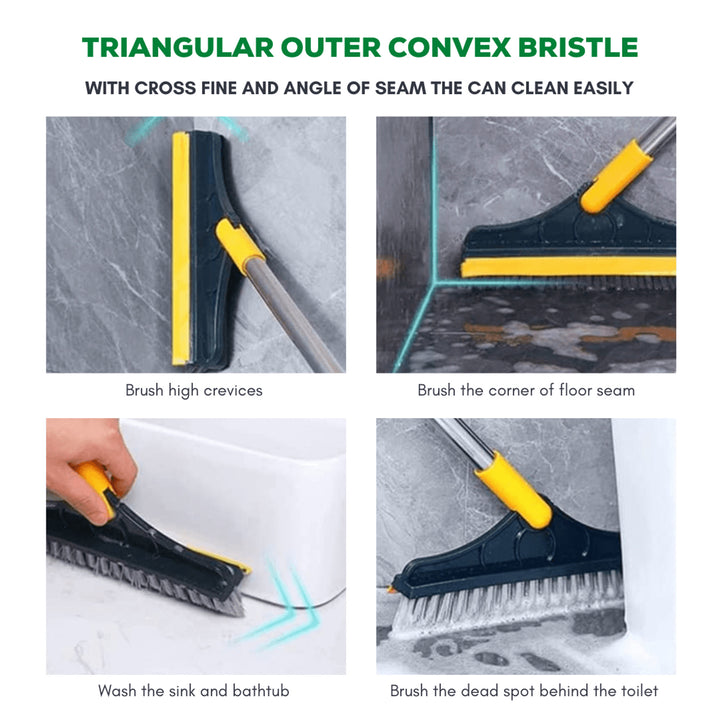 Cleaning Brush Multi-purpose With Swivel Head Squeegee For Grout Tile Floor And Deep Scrubbing - Image 5