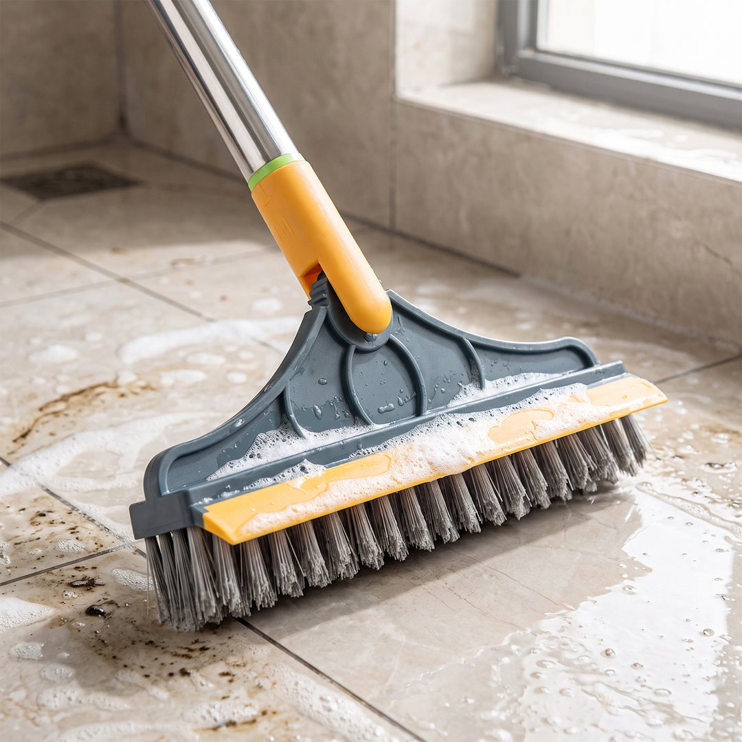 Cleaning Brush Multi-purpose With Swivel Head Squeegee For Grout Tile Floor And Deep Scrubbing - hero