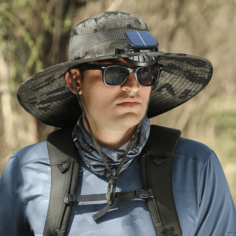 Clip On Fan Solar Hat Wide Brim Outdoor Upf Ventilated - Image 3