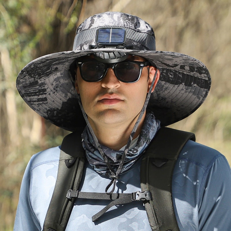 Clip On Fan Solar Hat Wide Brim Outdoor Upf Ventilated - Image 4