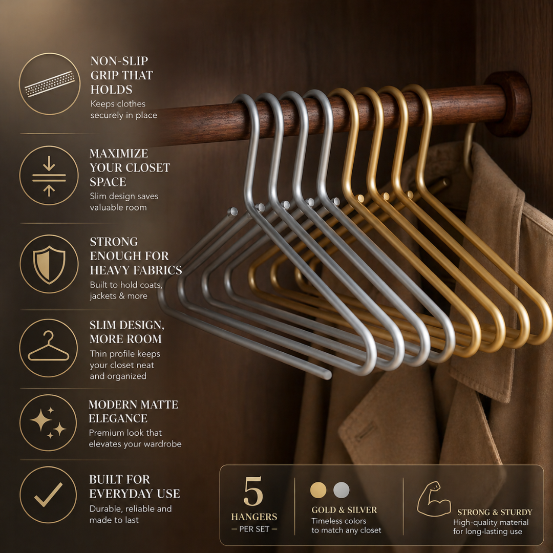 Clothing Hangers Space-Saving Matte Finish Durable Design - Image 4