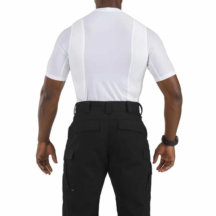 Concealed Carry Shirt Compression Tactical Short Sleeve Crew Neck Holster Pocket Tee - Image 3