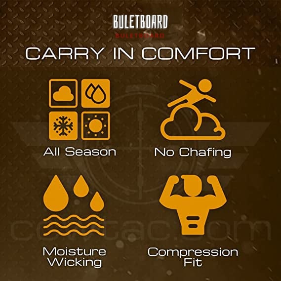 Concealed Carry Shirt Compression Tactical Short Sleeve Crew Neck Holster Pocket Tee - Image 5