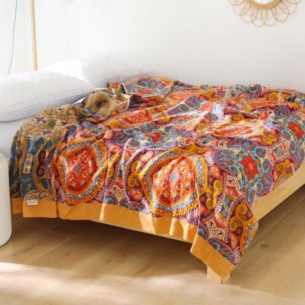 Cooling Blanket Cotton Reversible Boho Throw Boho Blanket - Image 2