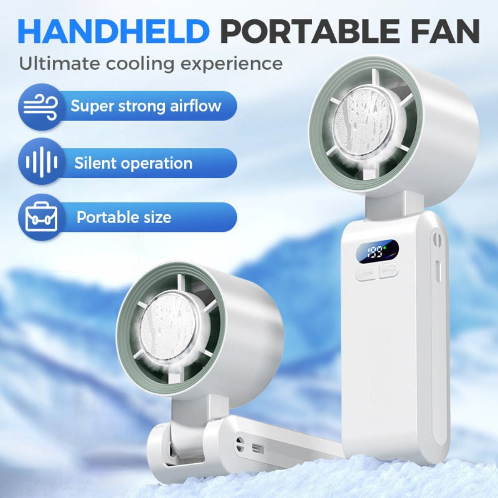 Cooling Portable Fan Handheld Rechargeable Foldable Desk - Image 1