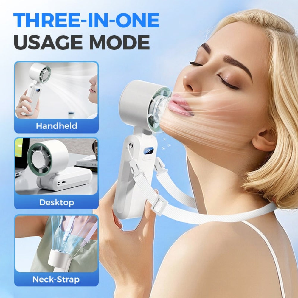 Cooling Portable Fan Handheld Rechargeable Foldable Desk - Image 3