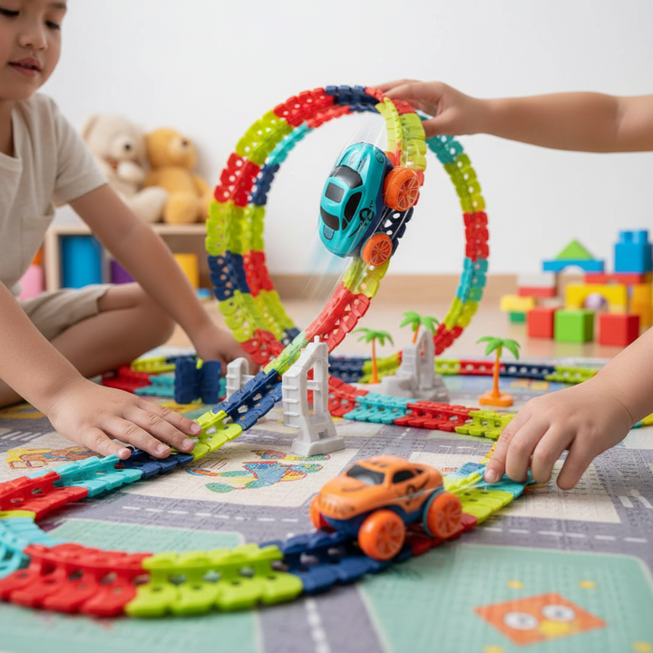 Car Track Toy Anti Gravity Flexible Race Track Set Kids