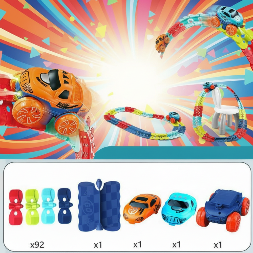 Car Track Toy Anti Gravity Flexible Race Track Set Kids