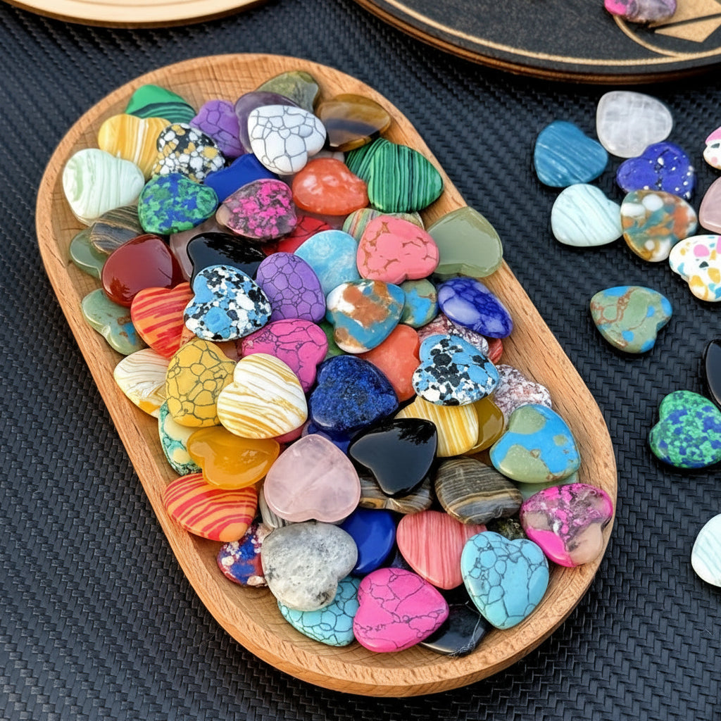 Set assortito di pietre naturali di cristallo per la guarigione del cuore