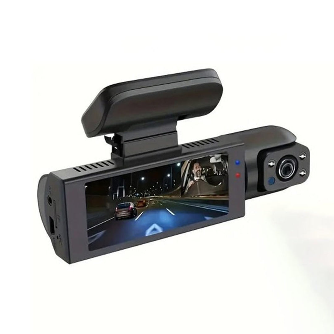 Dash Cam Dual Lens 1080p Front And Interior Car Camera With Display Screen Black Plastic - Image 3