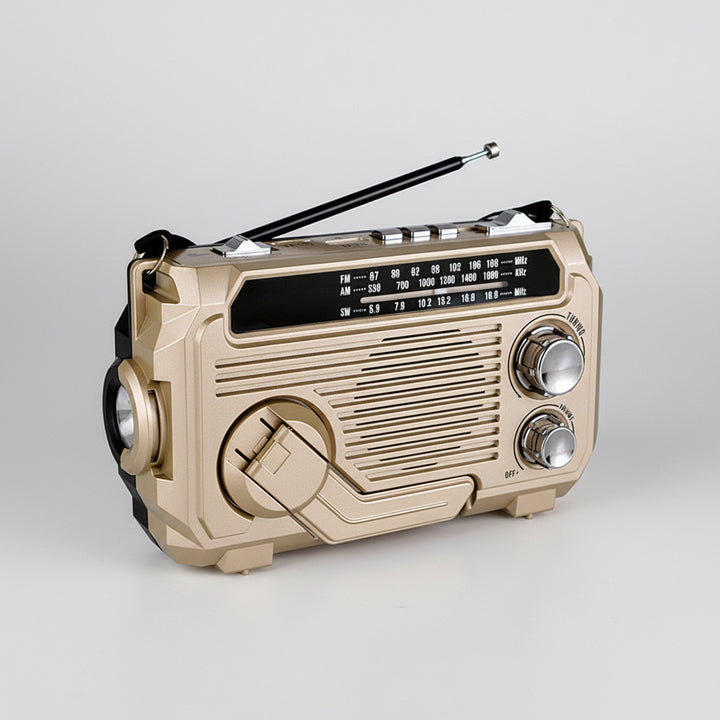 Solar Powered Emergency Radio Bluetooth Flashlight USB Charging