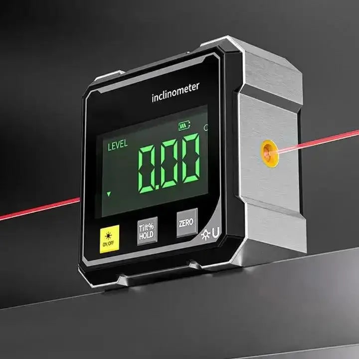 Digital Inclinometer Angle Finder With Laser Level Tool And Backlit Display - Image 1