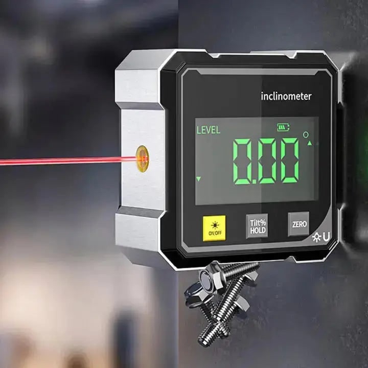 Digital Inclinometer Angle Finder With Laser Level Tool And Backlit Display - Image 2