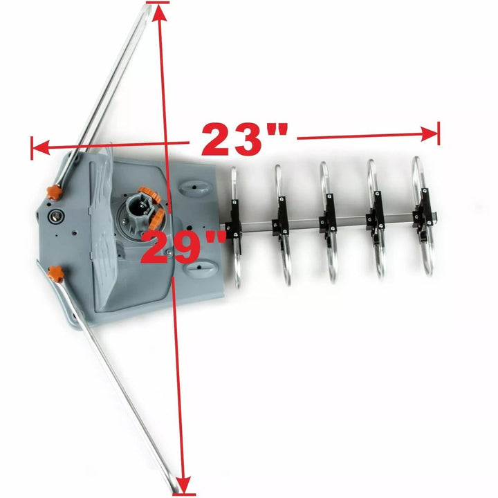 Digital TV Antenna Long Range Motorized Outdoor Amplifier 150 Mile Silver - Image 10