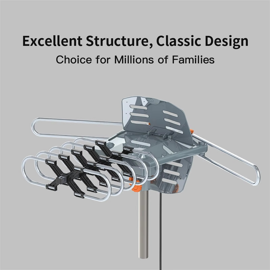 Digital TV Antenna Long Range Motorized Outdoor Amplifier 150 Mile Silver - Image 2