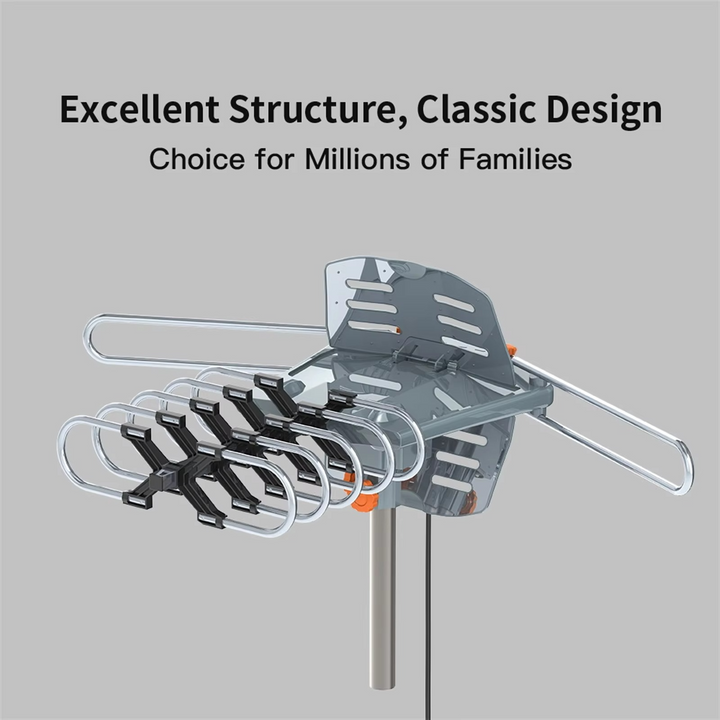 Digital TV Antenna Long Range Motorized Outdoor Amplifier 150 Mile Silver - Image 2