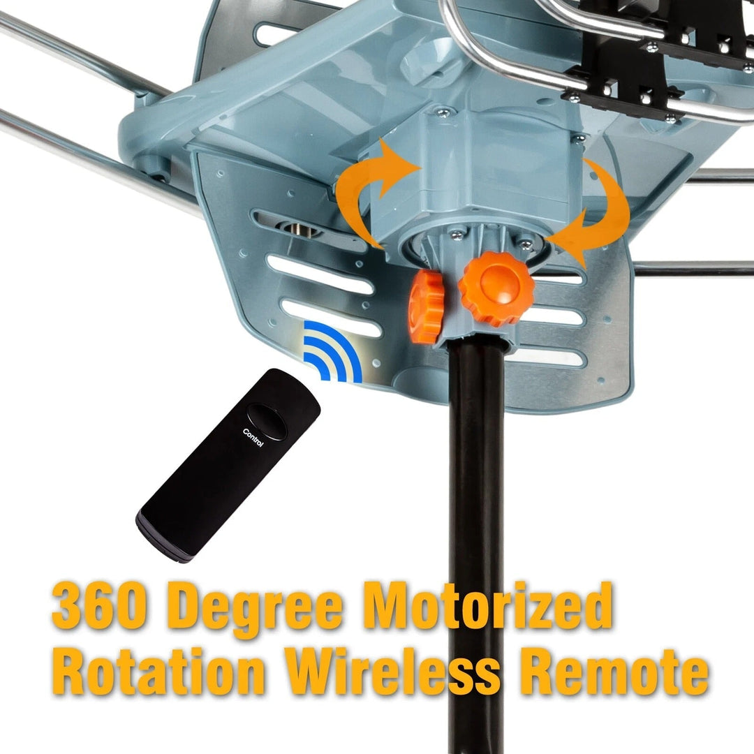 Digital TV Antenna Long Range Motorized Outdoor Amplifier 150 Mile Silver - Image 5