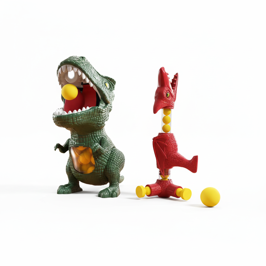 Dinosaur Toy Ball Blaster Shooting Game Foam Balls Kids