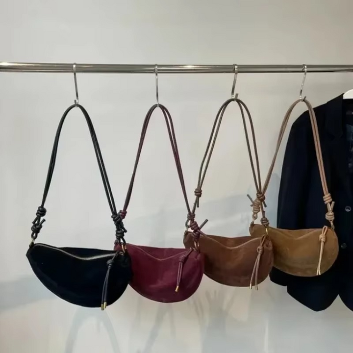 Elegant Moon – Half-Moon Bag in Luxury Suede