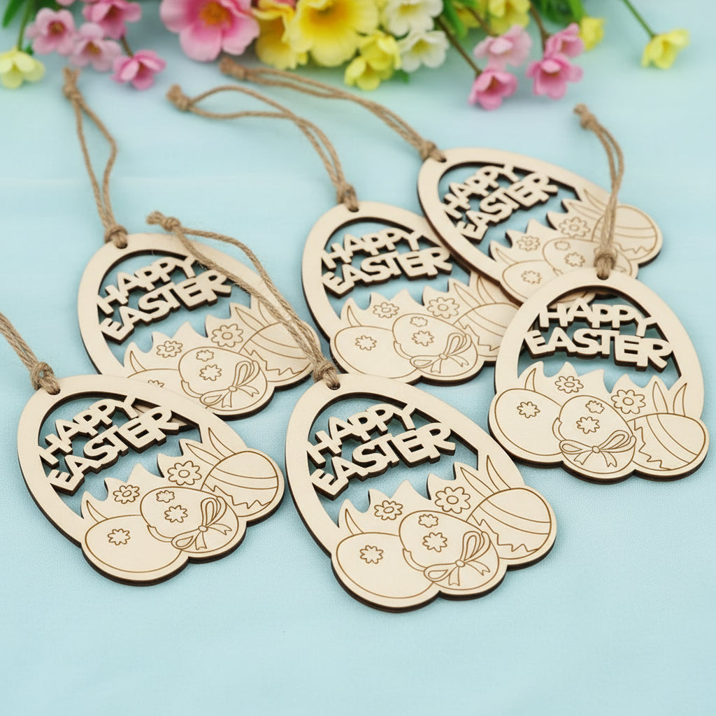 Wooden Hanging Ornaments Decorative Easter and Holiday Wall Decor