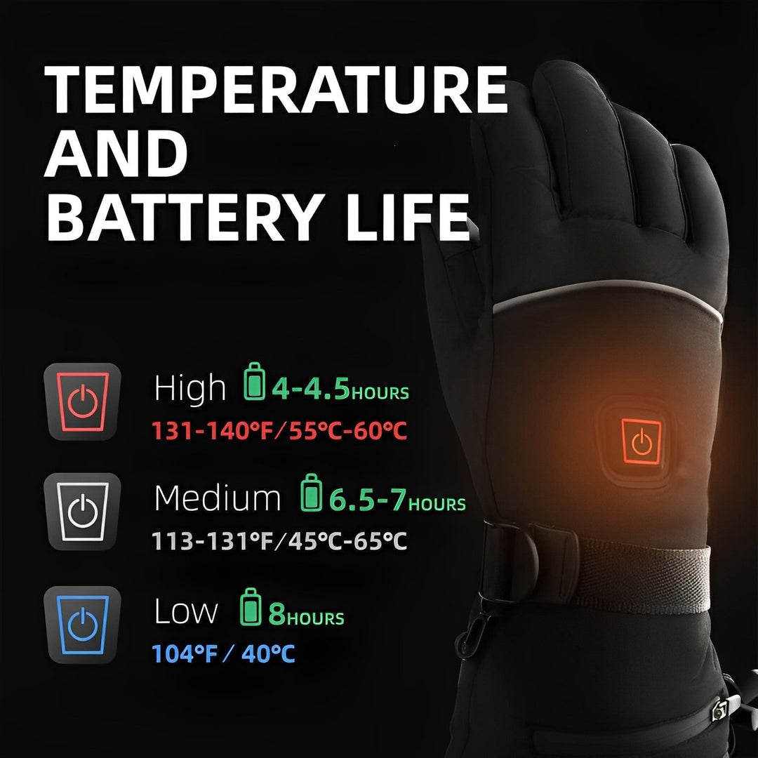 Electric Heated Gloves For Cold Hands With Touchscreen Fingertips And Waterproof Wrist Strap - Image 4