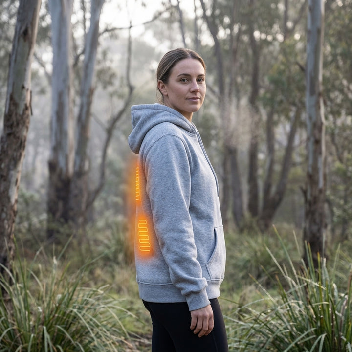 Electric Heated Zip-Up Hoodie With Built-In Heating Elements And 3 Heat Level Chest Control - Image 5