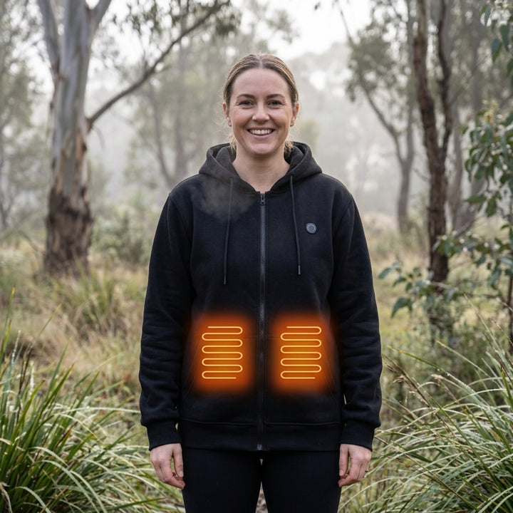 Electric Heated Zip-Up Hoodie With Built-In Heating Elements And 3 Heat Level Chest Control - Image 9