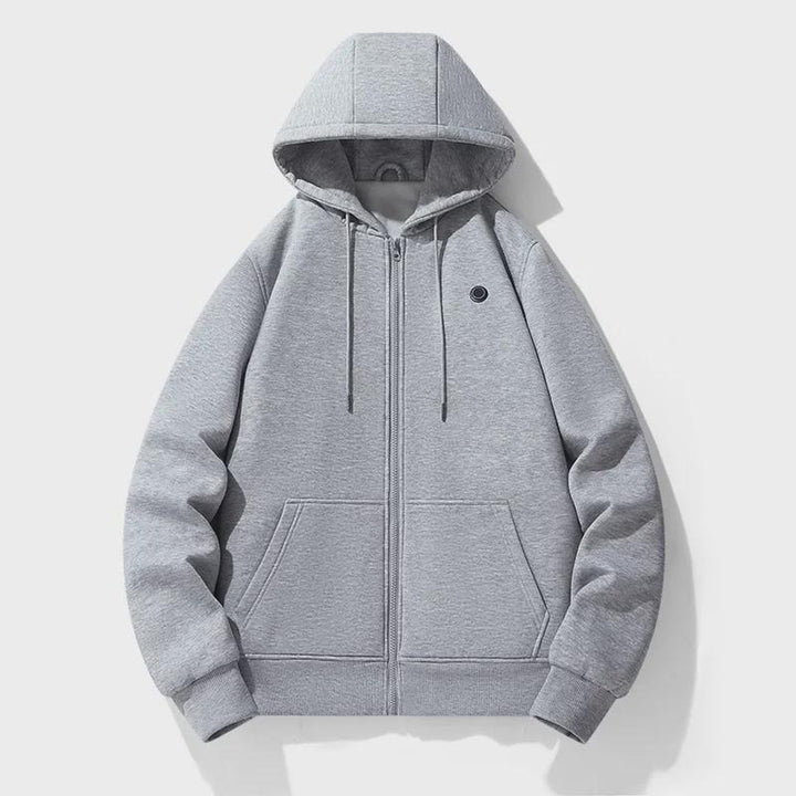 Electric Heated Zip-Up Hoodie With Built-In Heating Elements And 3 Heat Level Chest Control - Image 3