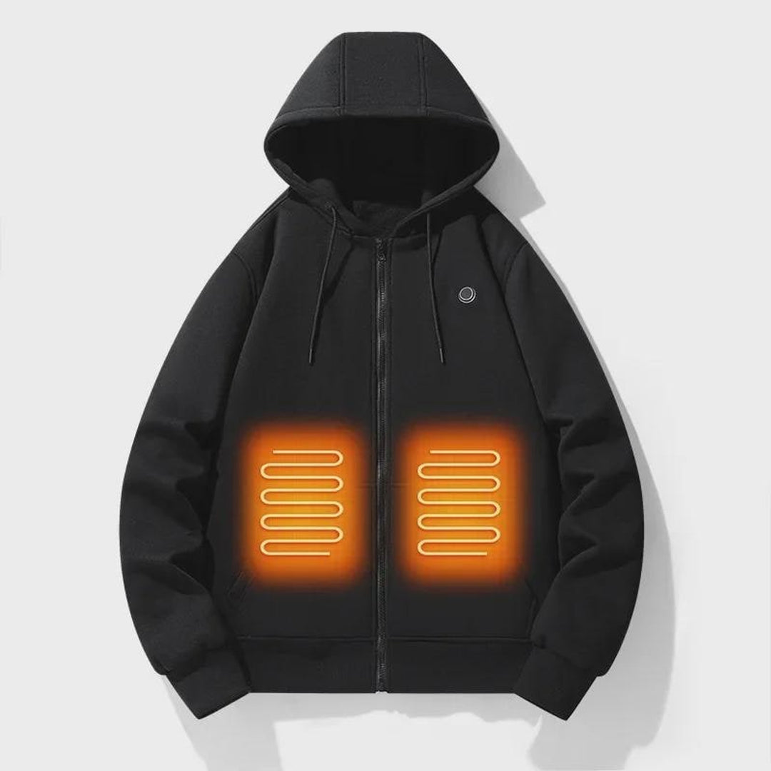 Electric Heated Zip-Up Hoodie With Built-In Heating Elements And 3 Heat Level Chest Control - Image 6