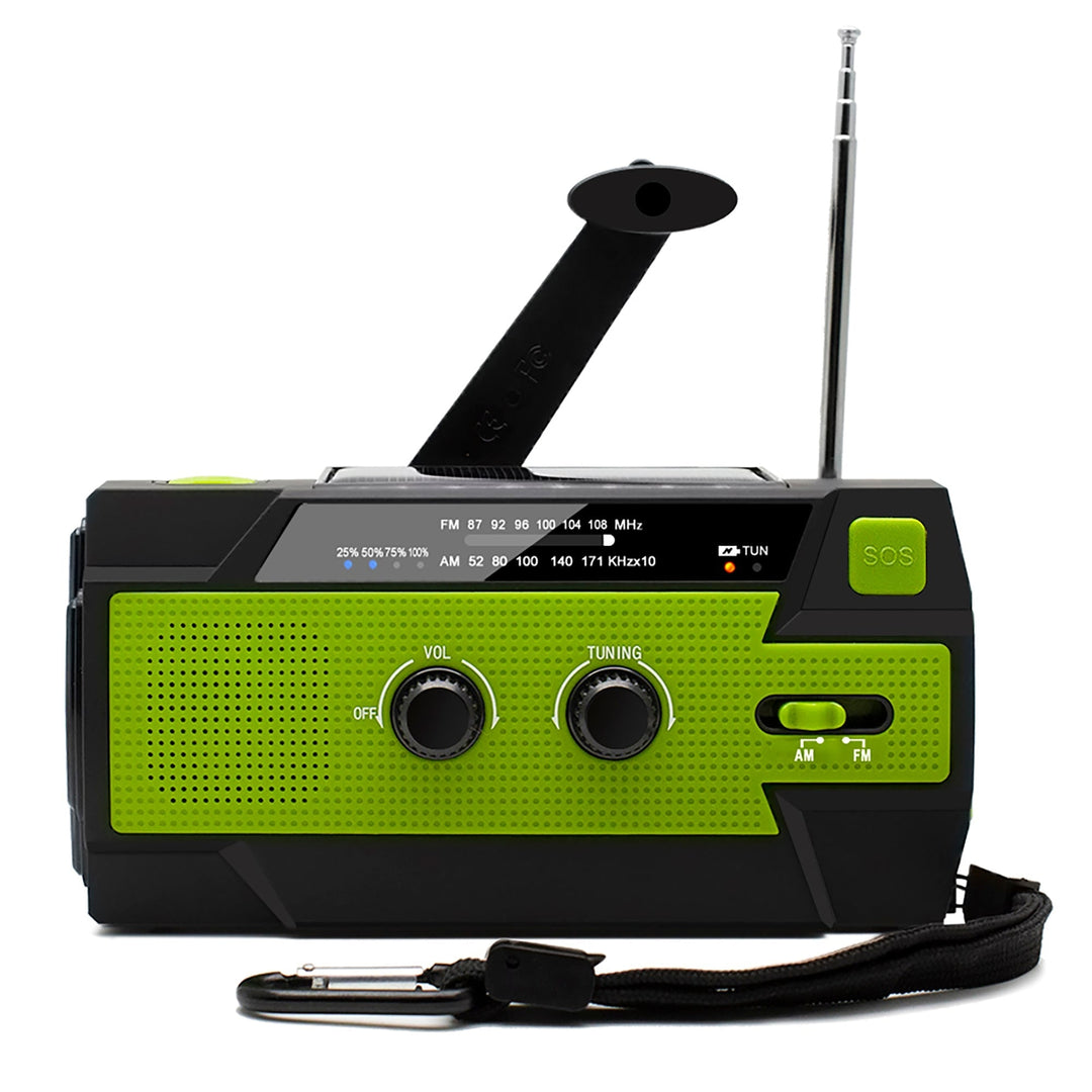 Emergency Radio Weather Portable Am Fm With Hand Crank Solar Panel Flashlight - Image 2