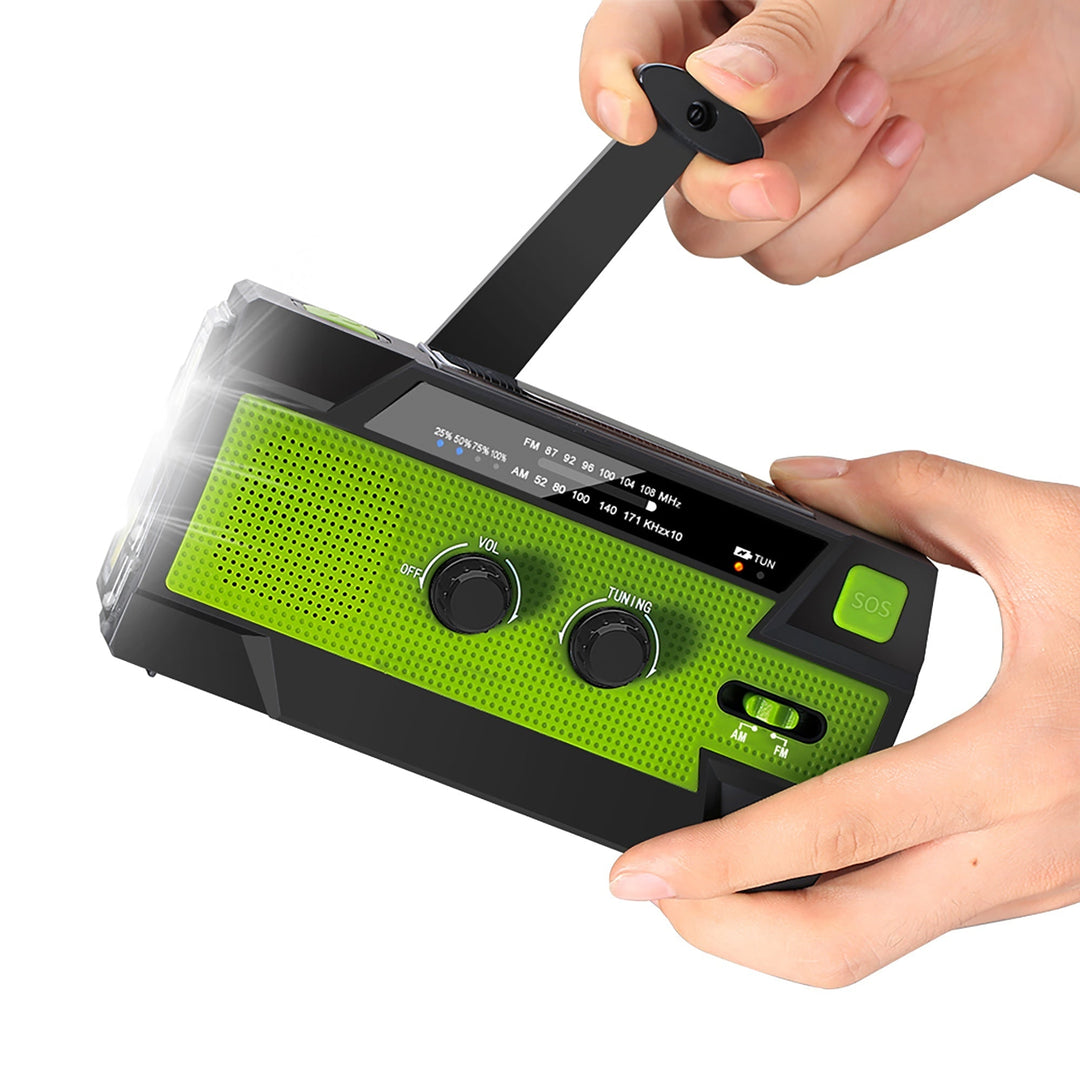 Emergency Radio Weather Portable Am Fm With Hand Crank Solar Panel Flashlight - Image 5