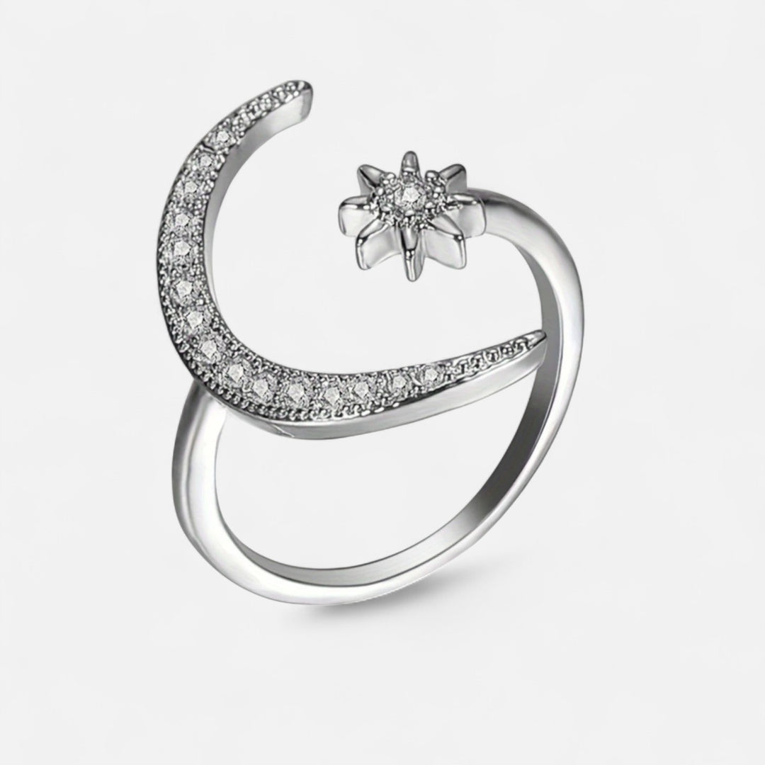 Celzoir | Bague Classy Femme Croissant de Lune en Alliage de Zinc – Design Minimaliste et Élégant