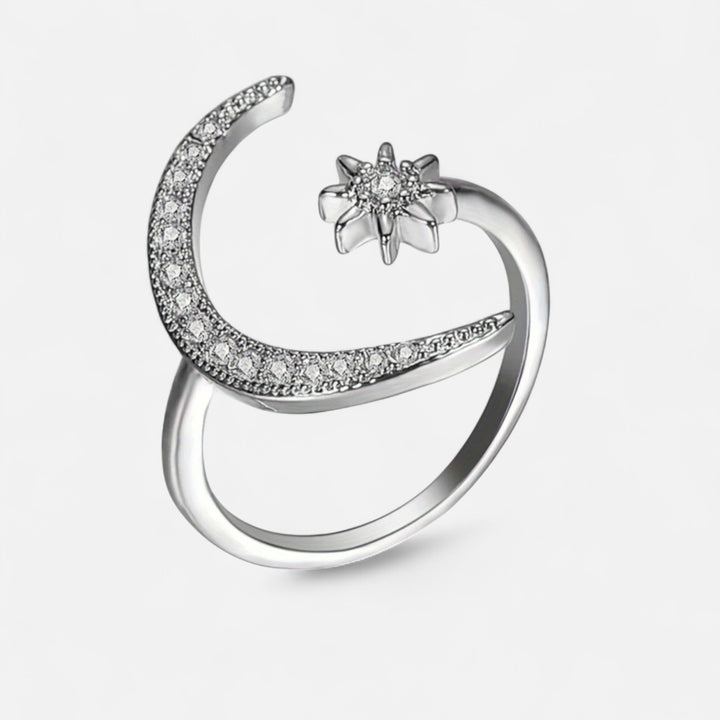 Celzoir | Bague Classy Femme Croissant de Lune en Alliage de Zinc – Design Minimaliste et Élégant