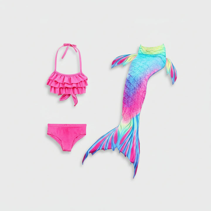 Mermaid Costume Kids Swimsuit Princess Bikini Set Tail