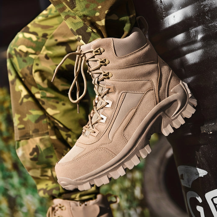 Mens Hiking Boots Round Toe Durable TPR Sole