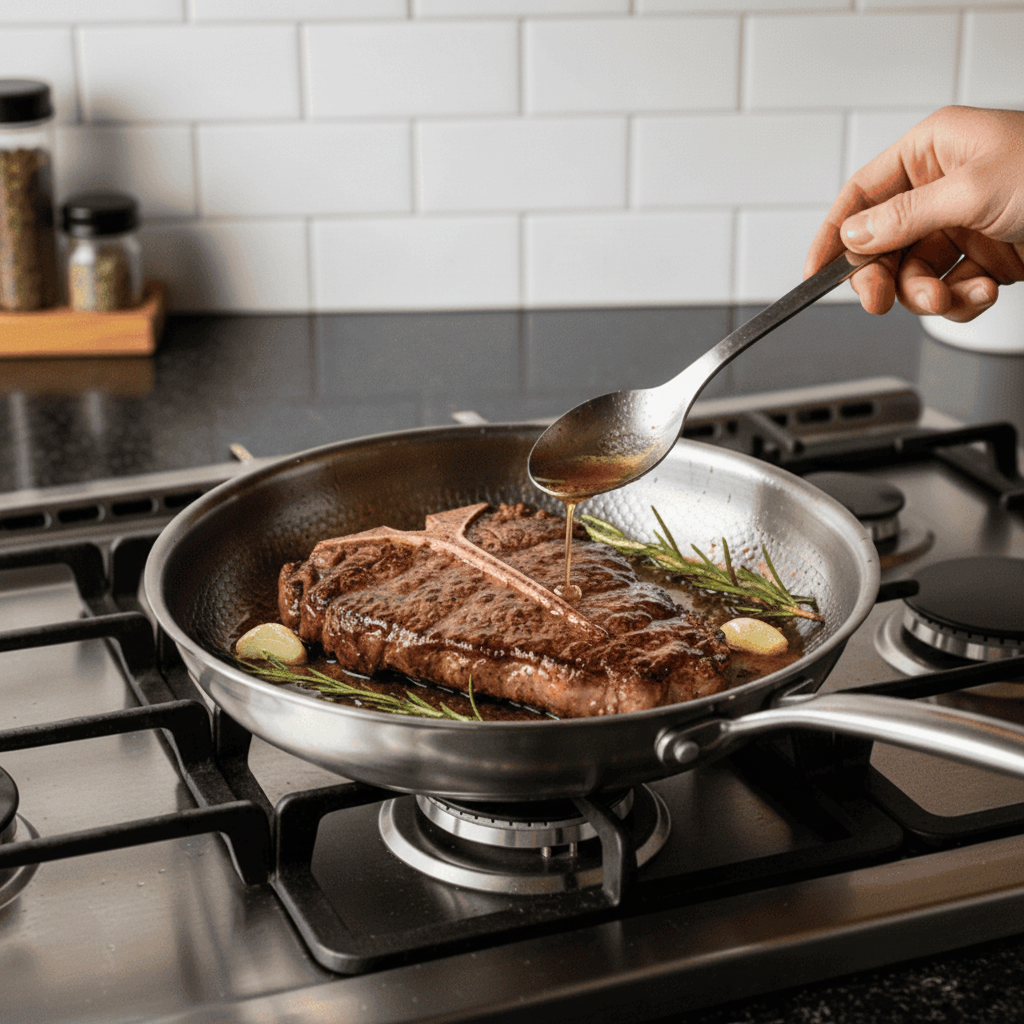 Frying Pan Stainless Steel Titanium Cooking Pan Induction Stove