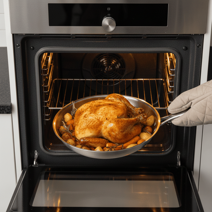 Frying Pan Stainless Steel Titanium Cooking Pan Induction Stove