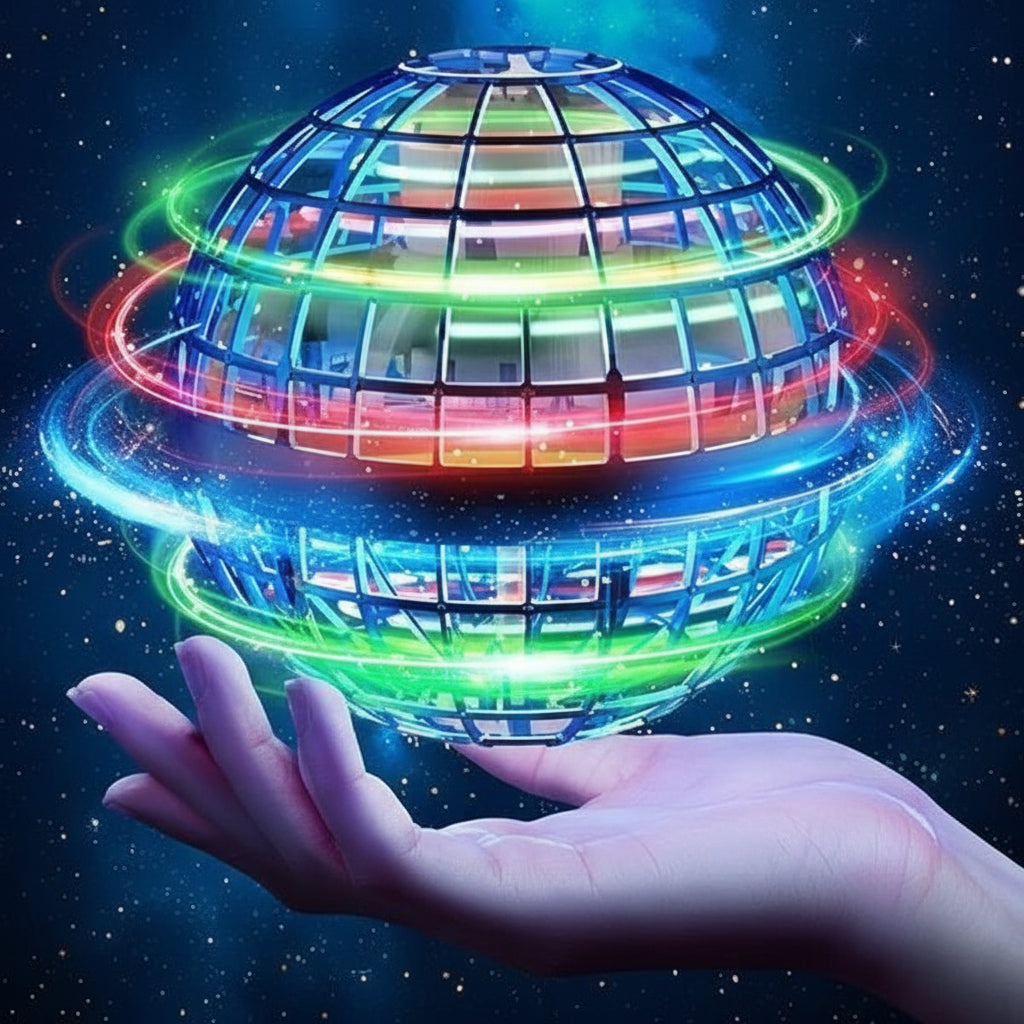 Flying Orb Toy LED Light Spinner Drone Ball Kids Adults