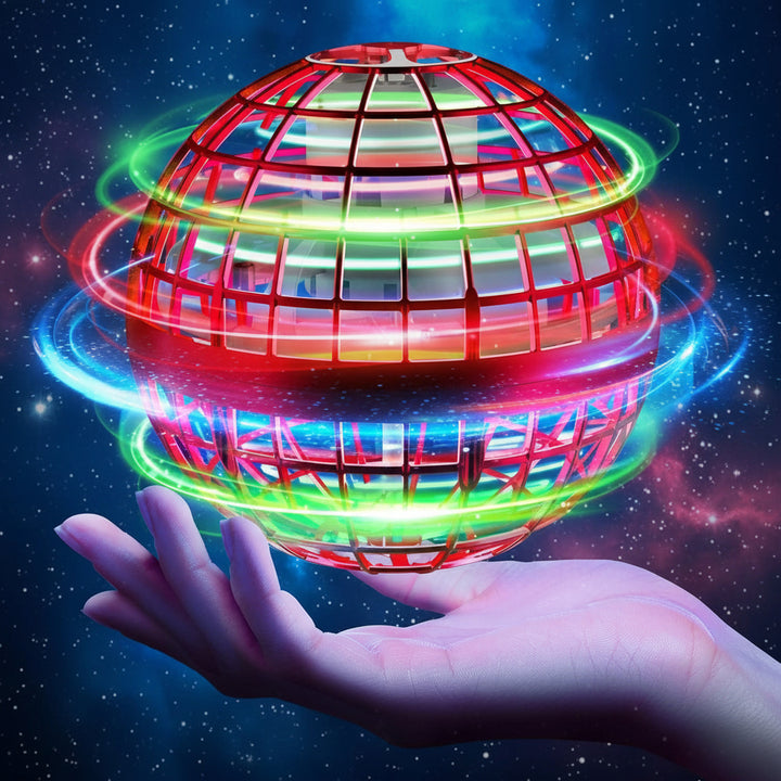 Flying Orb Toy LED Light Spinner Drone Ball Kids Adults
