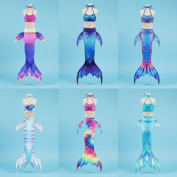 Girls Swimwear Mermaid Costume Fun Swim Set - Image 1