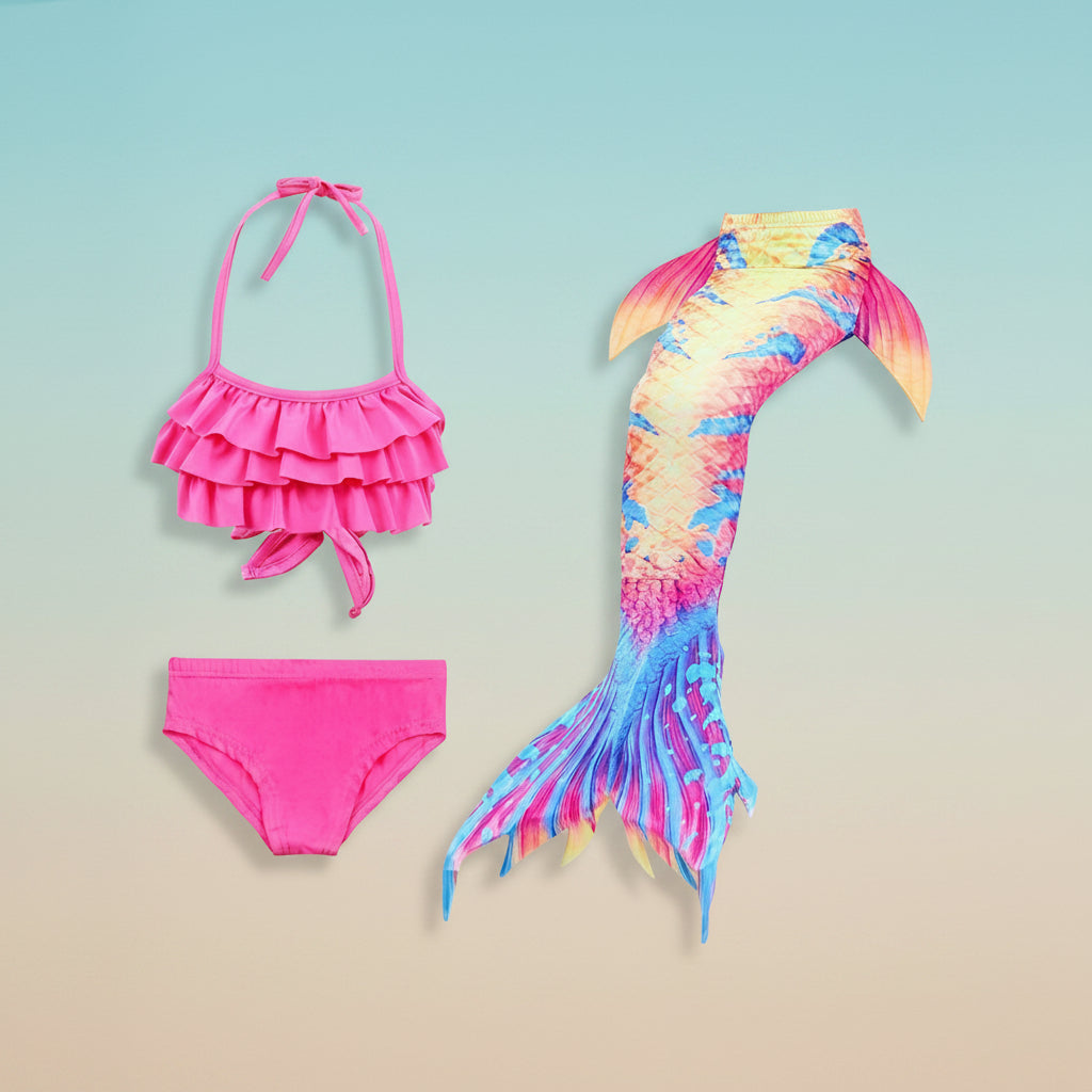 Girls Swimwear Mermaid Costume Fun Swim Set - Image 12